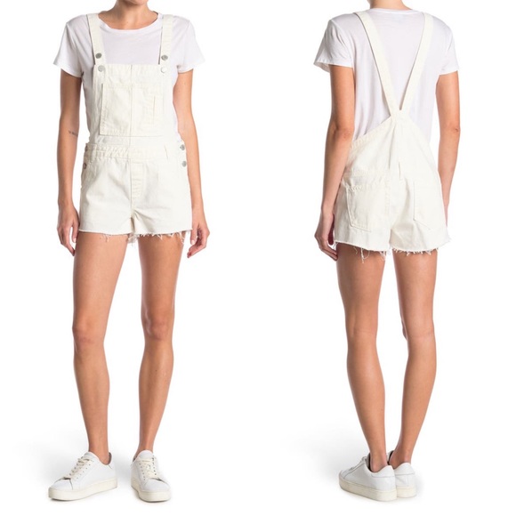 BLANKNYC White Raw Hem Denim Shortalls Lightbox White 30 10 NWT - Picture 16 of 16